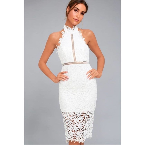 Lulu’s divine destiny lace sleeveless white midi dress - Picture 2 of 7